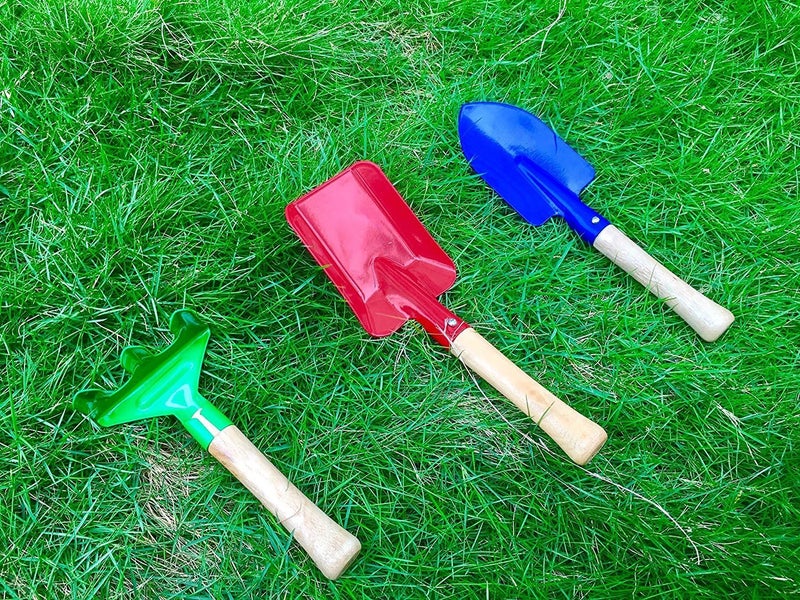 Islmlisa 8" Long Gardening Tools for Kids, 3-Piece Kids Garden Tools with Rake,Shovel and Trowel - Image 3